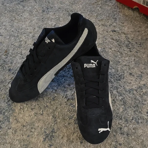 Puma Navy and White Speedcat SD Sneakers - Picture 2 of 6